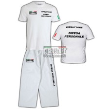 Uniforme ISTRUTTORE Difesa Personale con Tshirt e Pantaloni da allenamento colore bianca